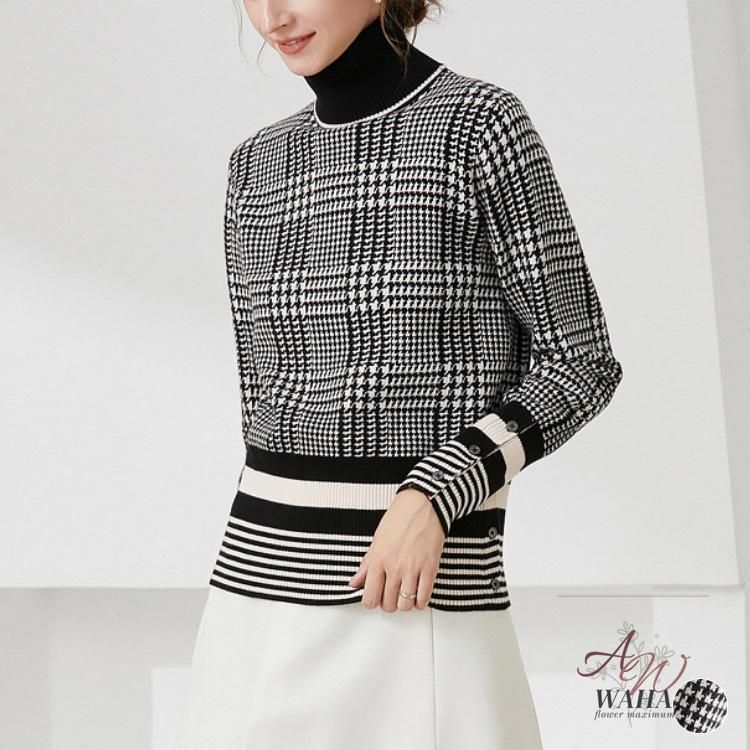 ジーフォアゴルフ レディース セーター ハイネックトップススカート2点セット ゴルフウェア レディース ニット ゴルフウエア トップス