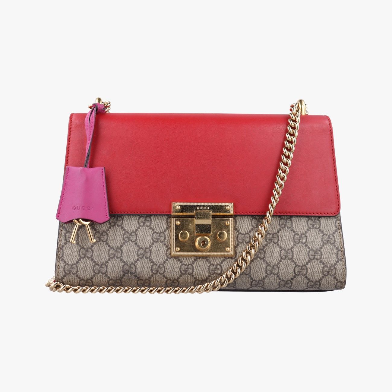 グッチGucciパドロックベージュ×レッド×マルチレザー409486D019707362