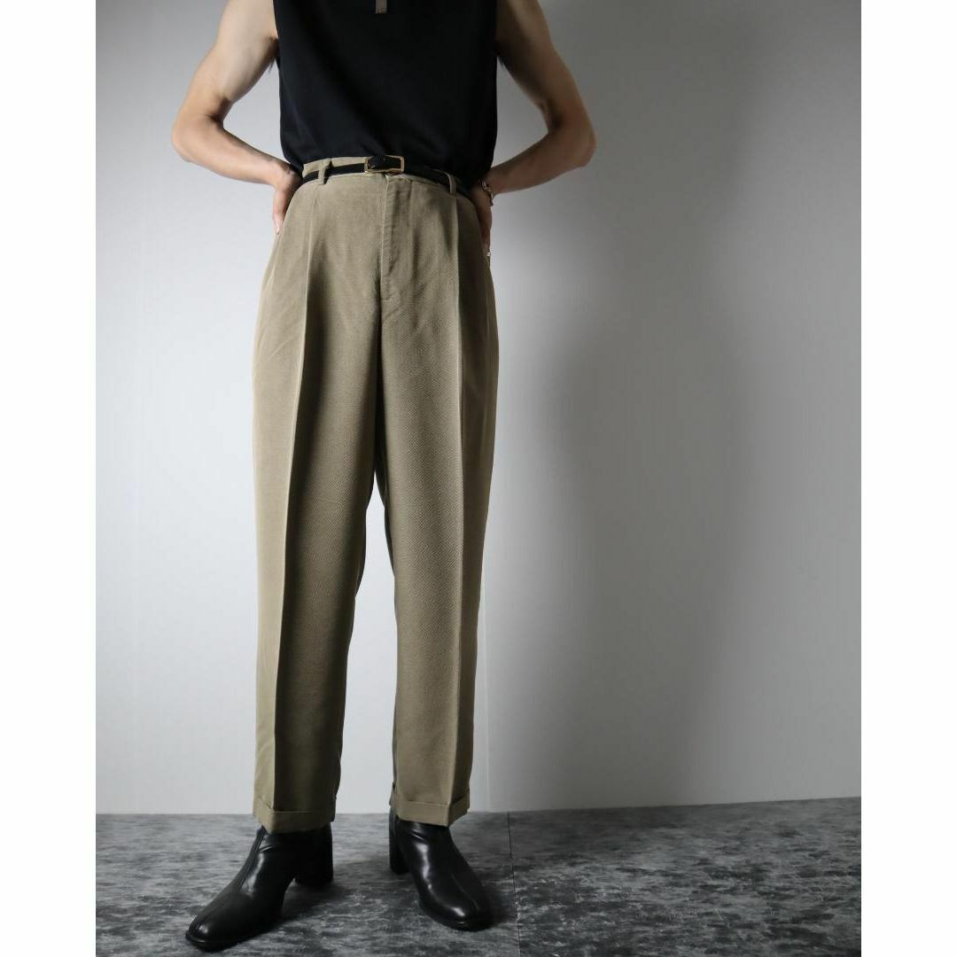 Claiborne 2tuck wide toromi pique slacks beige ピケ織 2タック ワイド スラックス W34 90s 00s ベージュ