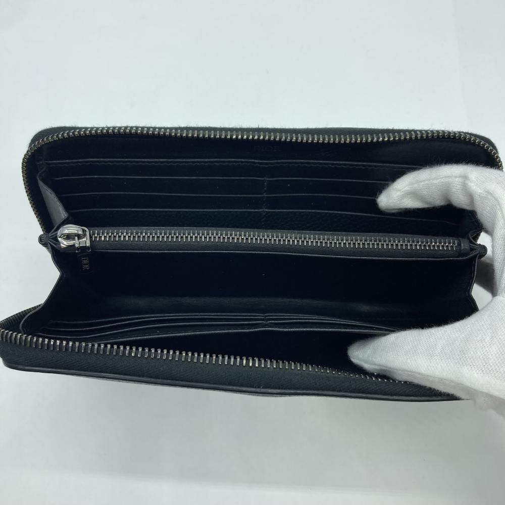 中古】DIOR CD Icon ロングジップウォレット ブラック