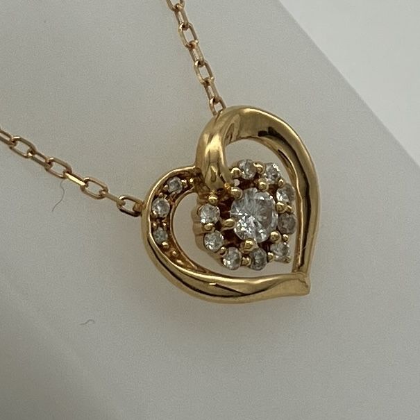 4°C ヨンドシー　美品　k18 18金　ダイヤネックレス　ライン　華奢 4℃ - 4°C K18 天然ダイヤ カーブライン ネックレスの通販 by