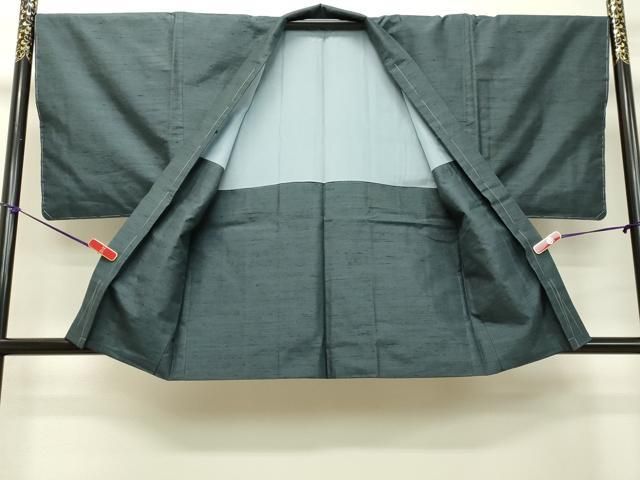 平和屋着物○男性 紬 アンサンブル 網代織 正絹 逸品 未使用