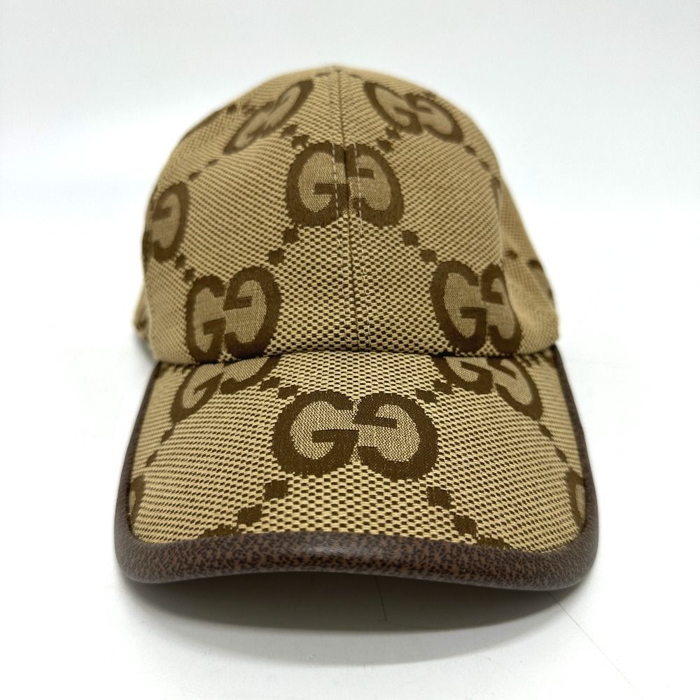 グッチ キャップ 帽子 GG 681264 #XL 59cm ベージュ メンズ Ft590111 美品・
