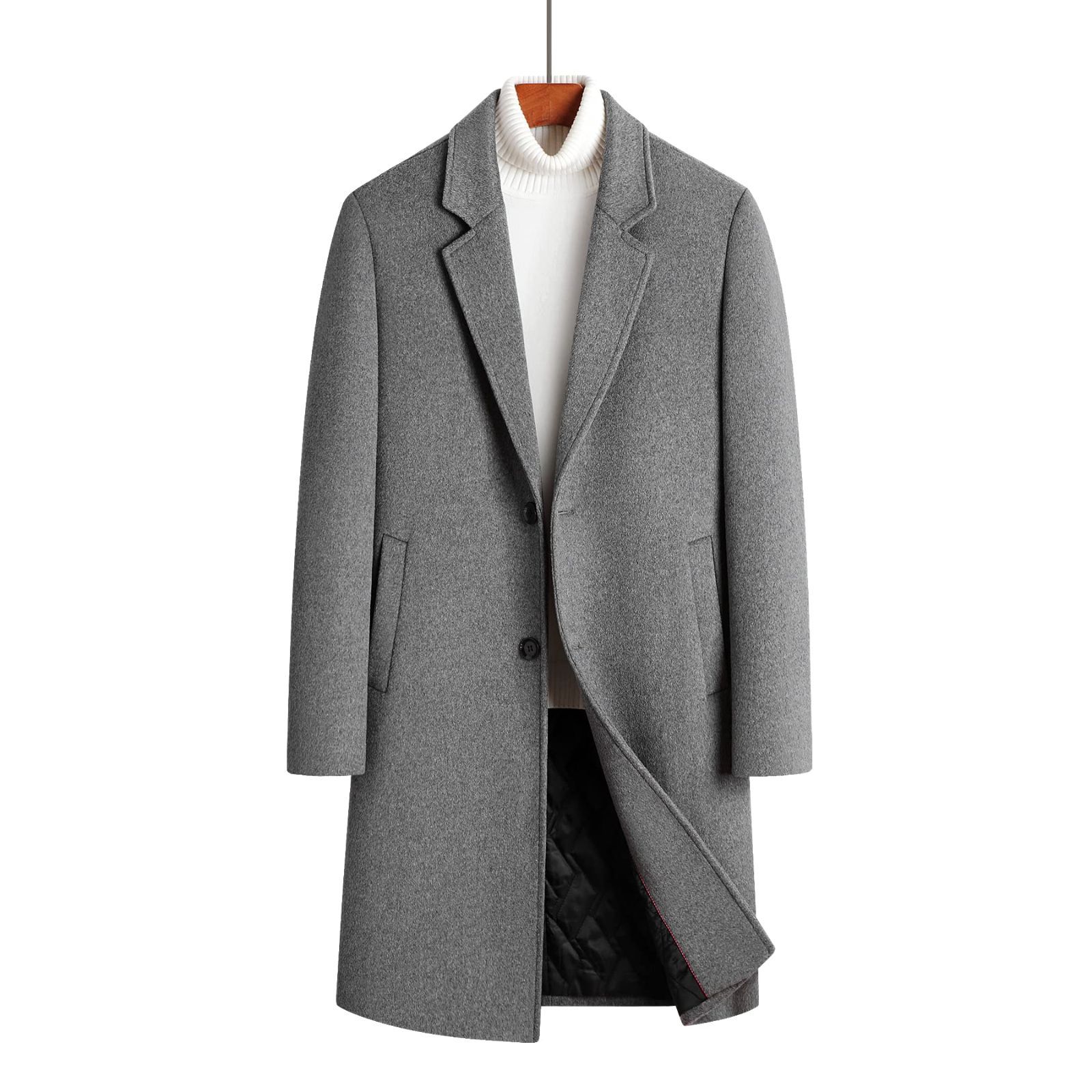 Size 3XL_Color グレー Artcons メンズ コート チェスターコートウール 中綿入り 暖かい ロング丈 通勤 紳士服 冬コート オシャレ ビジネスコート