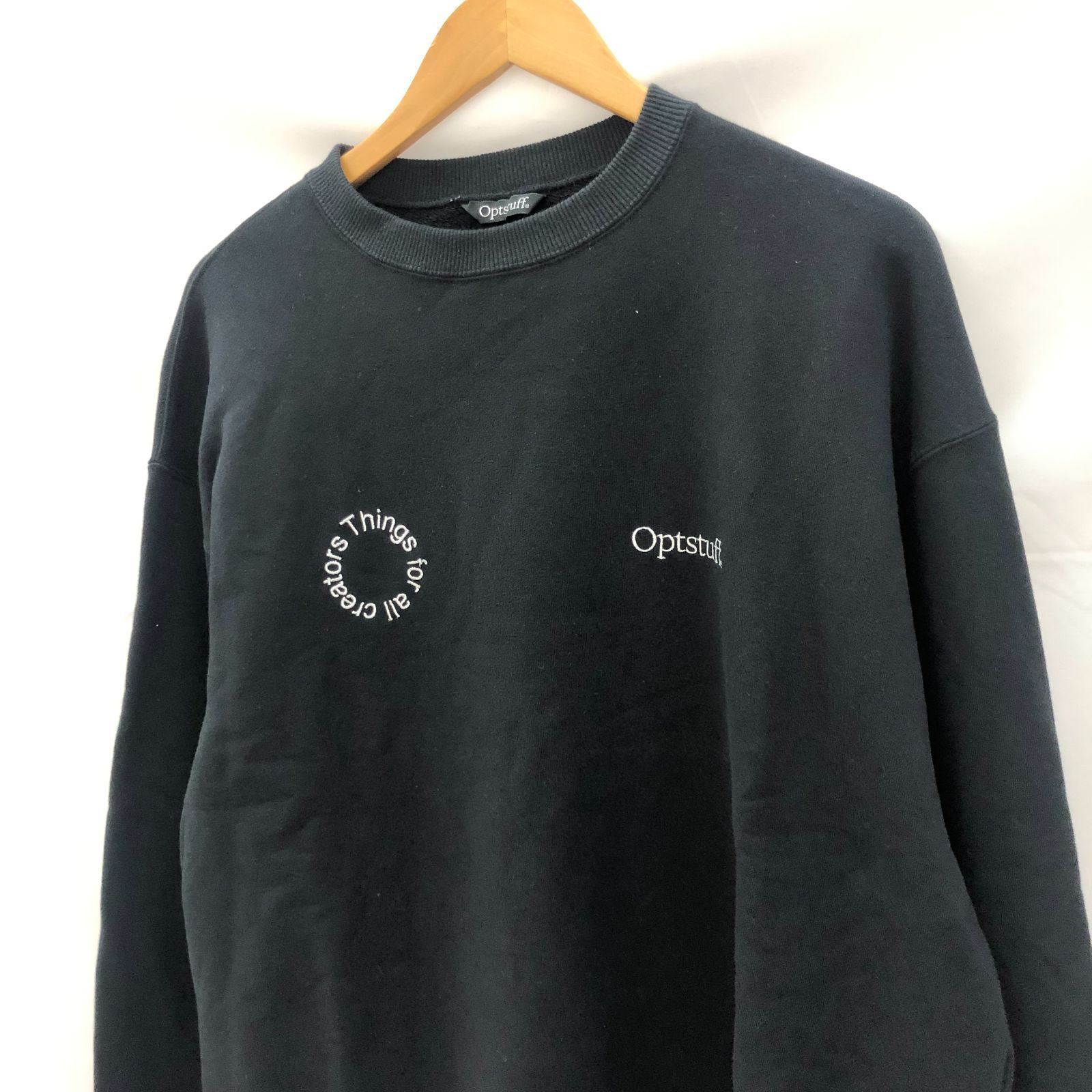 OPTSTUFF CREWNECK SWEAT SHIRT OPT10002 BLACK XL オプトスタフ