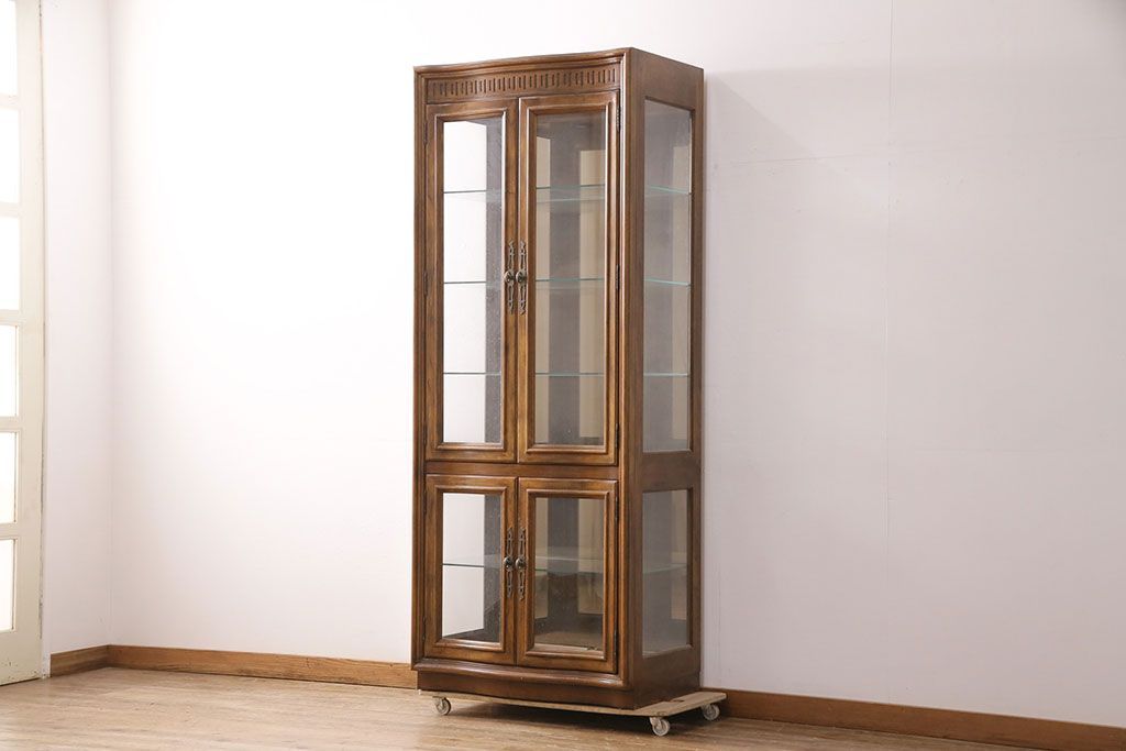 g282 小振り 古い木製ガラスケース 2段 卓上ショーケース 扉なし g282 小振り 古い木製ガラスケース 2段 卓上ショーケース 扉なし g282