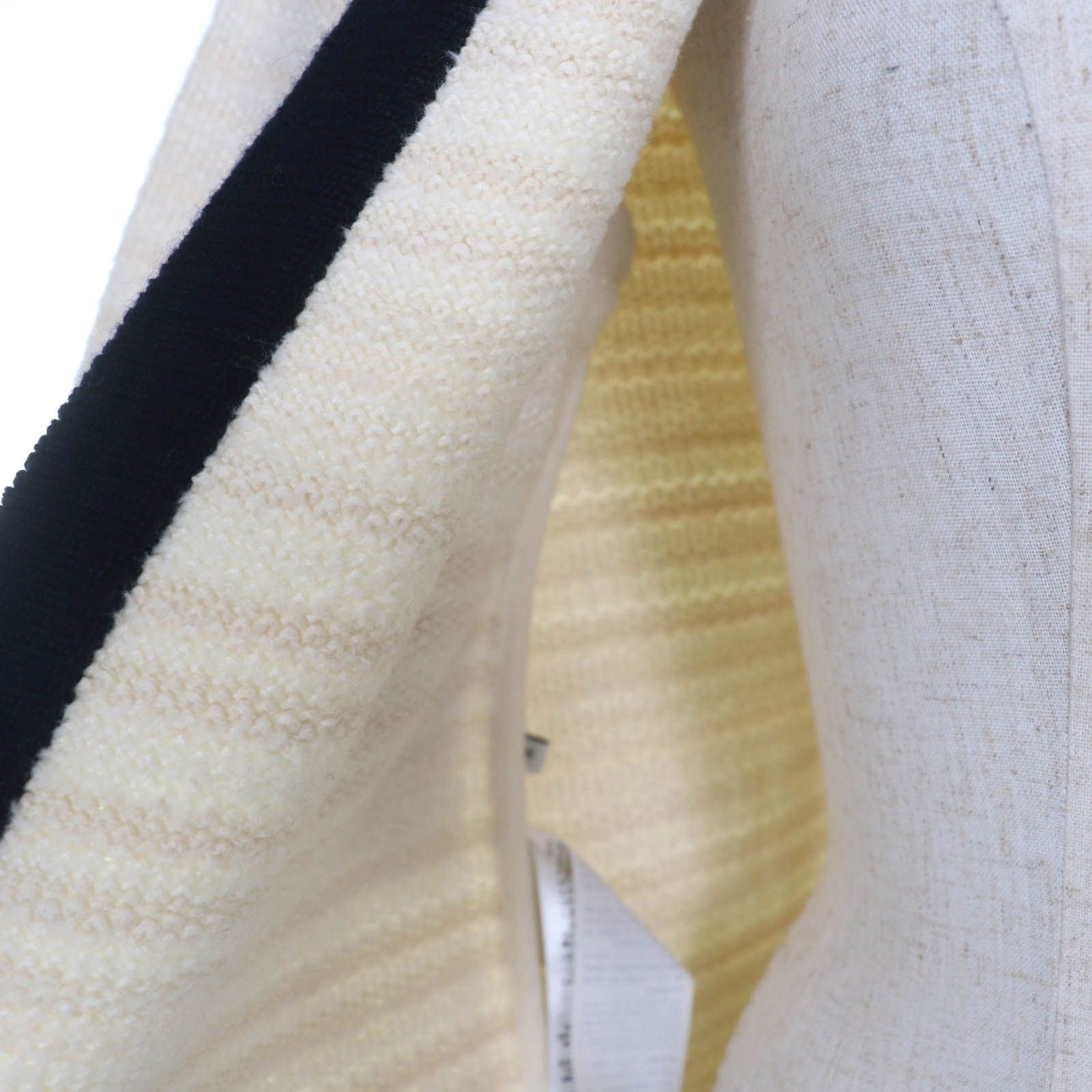 愛おしい GUCCI グッチ 490346 ウール コットン フロントオープン ツイード ノーカラー コート アイボリー M イタリア製 正規品 レディース 送料無料・30日間返品無料。