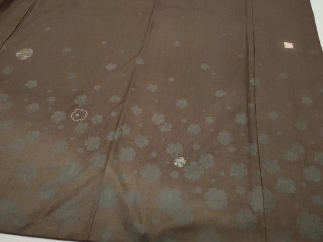 平和屋着物○訪問着 作家物 紬地 刺繍 雪輪立波文 金彩 正絹 逸品