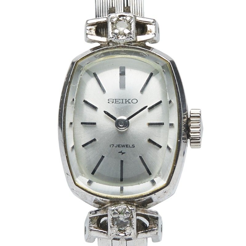 セイコー ヴィンテージ 17石 トノー ラインストーン 11-3270 ステンレススチール レディース SEIKO 1-0235467