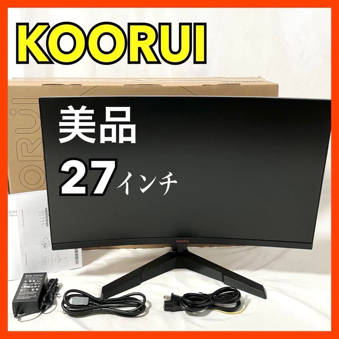 KOORUI クールイ ゲーミングモニター 27インチ 湾曲 曲面 QHD 2560x1440 144Hz 27E6QC ブラック モニター ディスプレイ