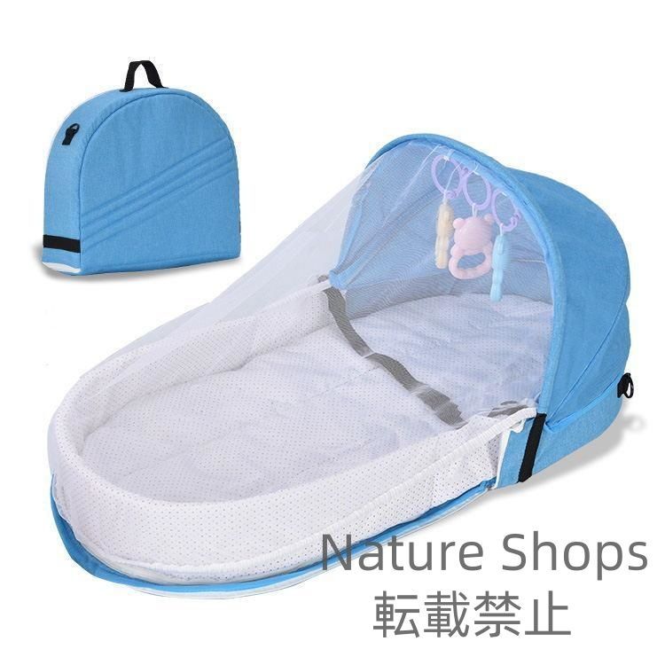 新品未使用】出産祝い ベビーベッド 蚊帳付き 夏用 折り畳み ベビー