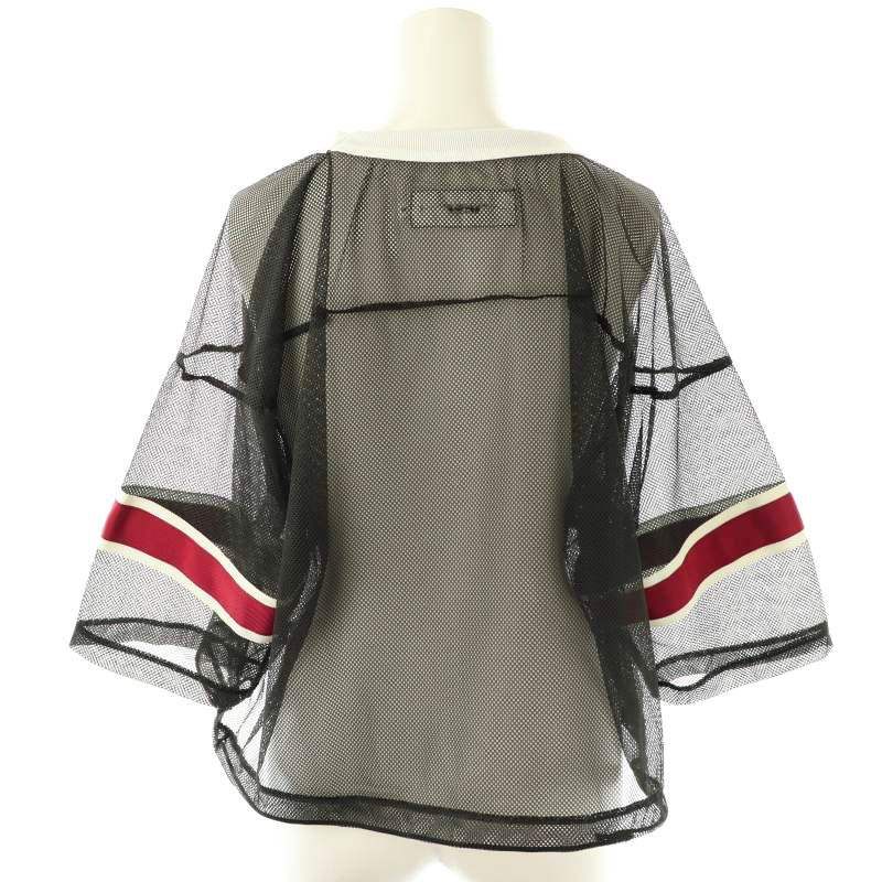 ジョンメイソンスミス ジェーンスミス 25SS POLYESTER MESH FOOTBALL SHIRT カットソー メッシュ 38 黒 赤 白 /MI ■OS レディース ジョンメイソンスミス JOHN MASON SMITH ジェーンスミス 25SS
