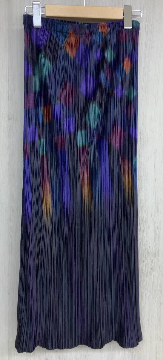 PLEATS PLEASE プリーツプリーズ ロングスカート パープル ダイヤ柄 スクエア柄 PP93-J6703 マルチ レディース 表記サイズ 3 WWW_OLIVIERBERNSTEIN_COM