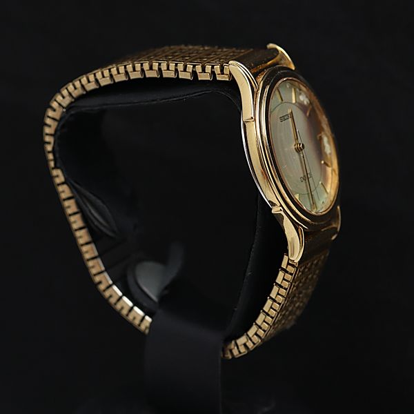 SEIKO DOLCE 5E31-7A40 手巻き時計 金色ケース セイコー ドルチェ 5E31-7A40 QZ ゴールド文字盤 メンズ腕時計