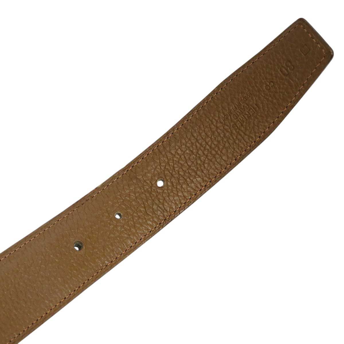 エルメス H バックル リバーシブルベルト 32MM 80 メタル レザー