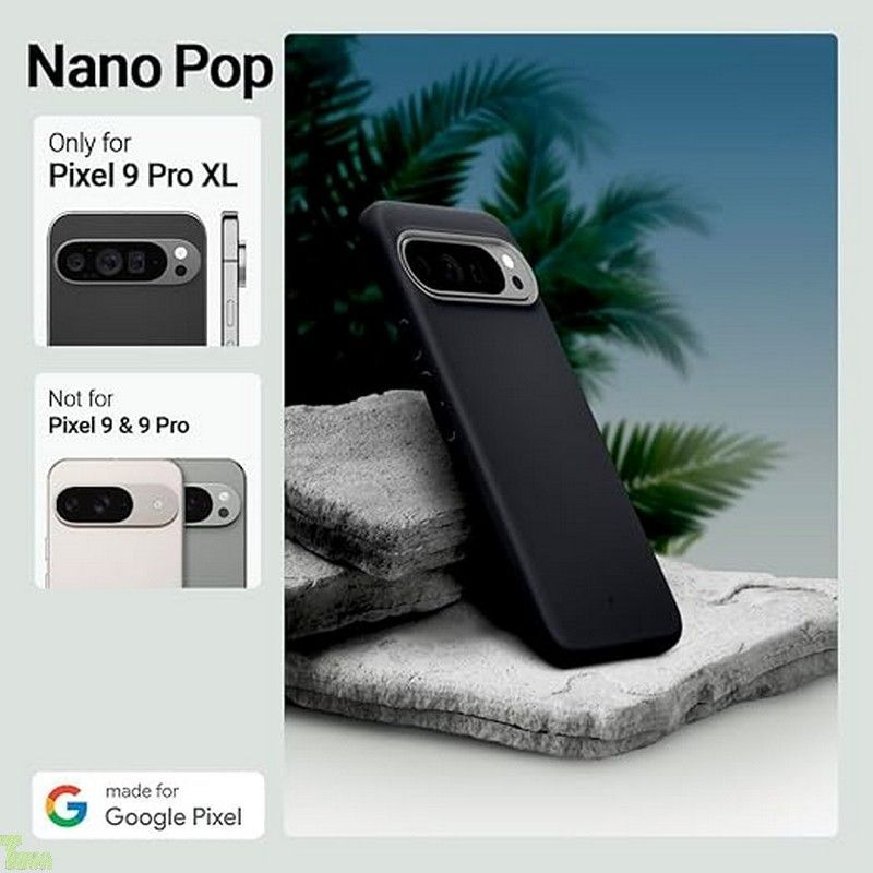 Caseology Google Pixel 9 Pro XL 対応ケース 【ソフトu0026ほこりの付きにくい素材】 米軍MIL規格 ツートンカラー サイドグリップパターン グーグル ピクセル9プロ XL 用 カバー ナノポップ（ブラック