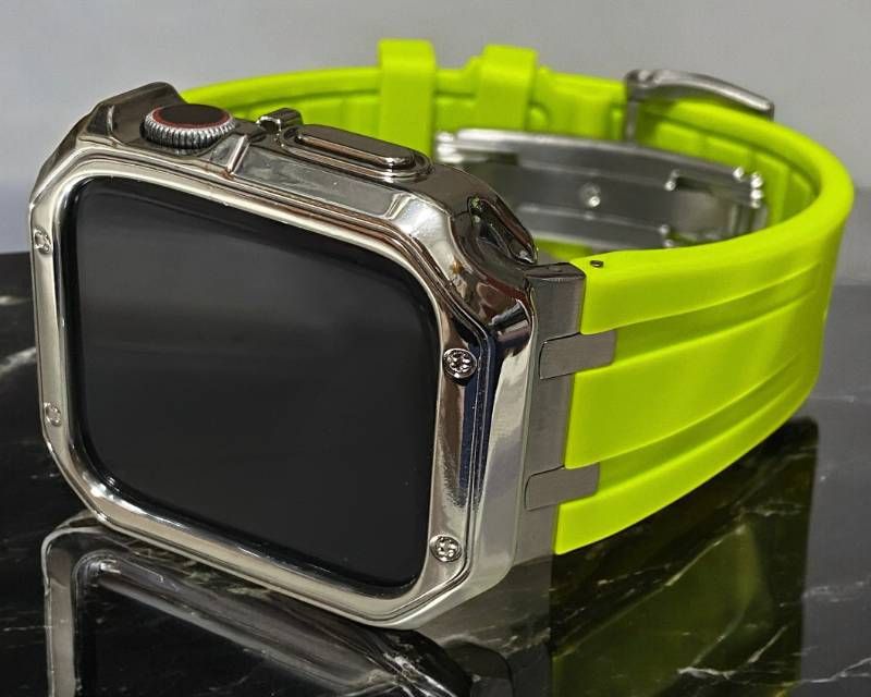 ライムシルバー アップルウォッチケース カスタム カバー 保護 38 40 41 42 44 45 46 49 AppleWatch series2 3 4 5 6 7 8 9 10 11 se1 2 3 Ultra 1 2 3