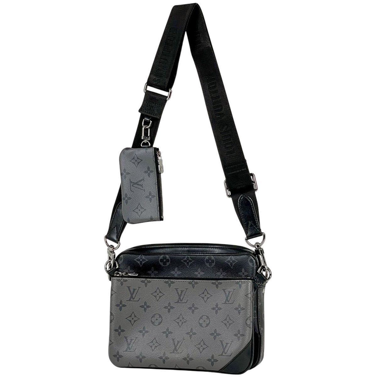 ルイ ヴィトン Louis Vuitton トリオ メッセンジャー モノグラムリバース ポーチ ショルダーバッグ モノグラムエクリプス ノワール ブラック グレー M69443 メンズ