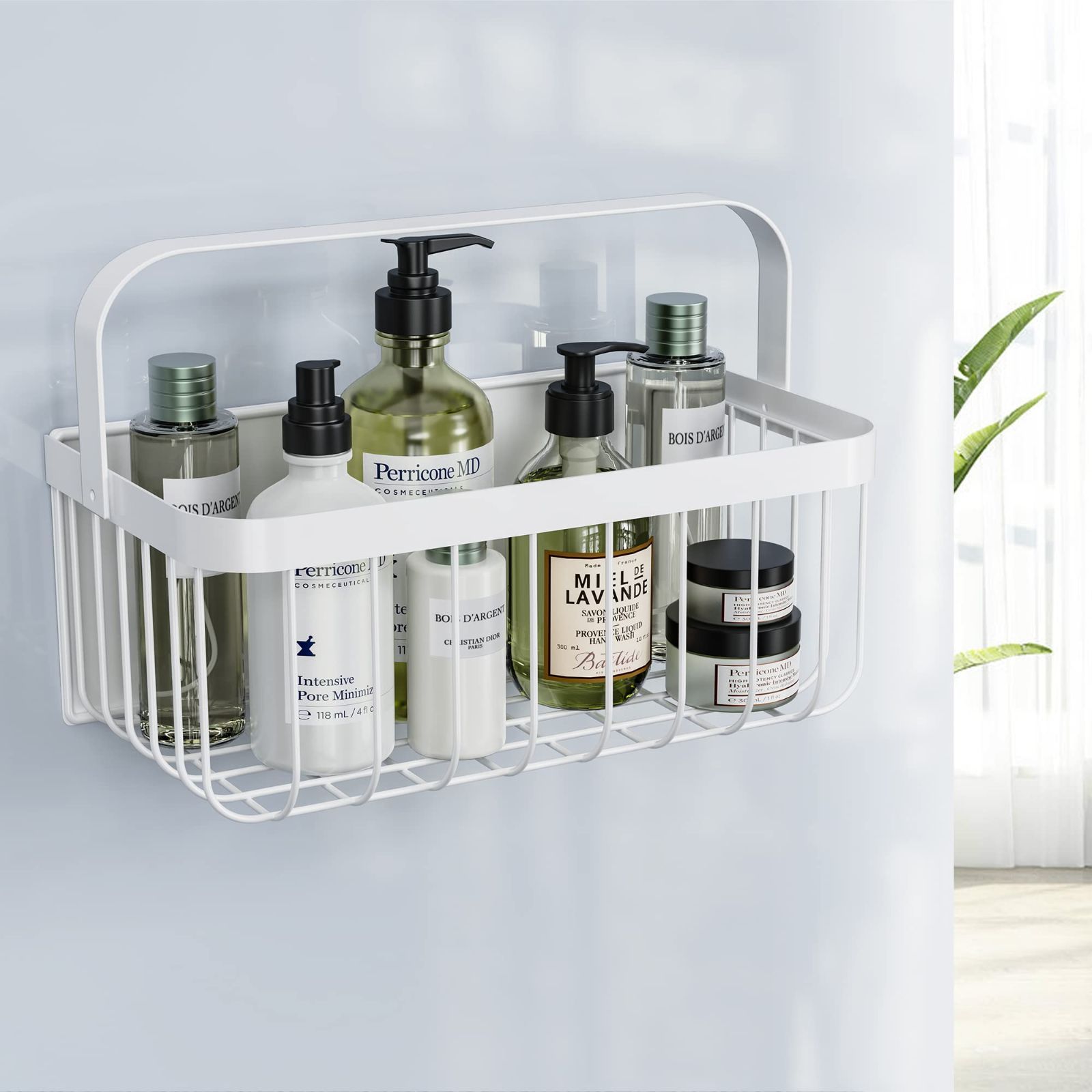 折りたたみ式ハンドル お風呂 持ち手付き ック バスルーム 収納棚 マグネット吸着式壁掛け 小物フ シャワーラ ック付き 水切り 浴室用ラ 穴あけ不要 ラ 錆びにくい 浴室とキッチンの収納ラ お風呂バス バスルームバスケット おも