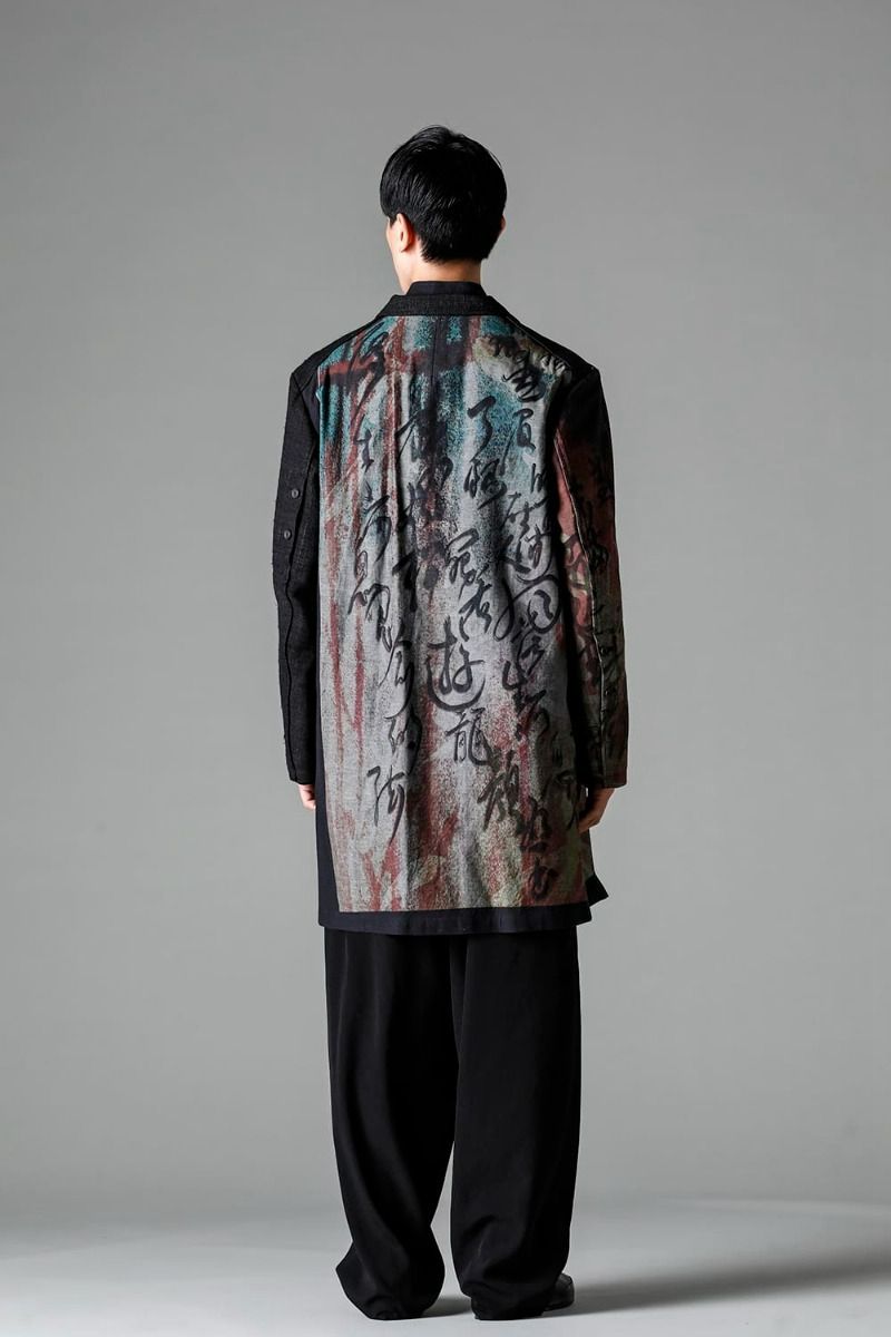 ジャケット Yohji Yamamoto デニム プリント + 別布ジャケット HZ-J31-814