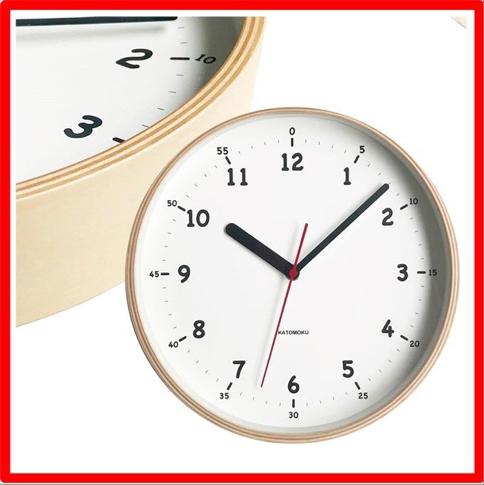 【送料無料 】電波時計 KATOMOKU plywood wall clock 10 スイープ（連続秒針） km-76N φ252mm (電波時計)