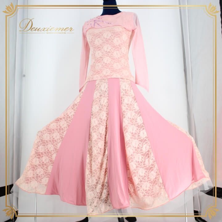 LNIGHT] 社交ダンスドレス 花柄 フリル フラメンコ ドレス