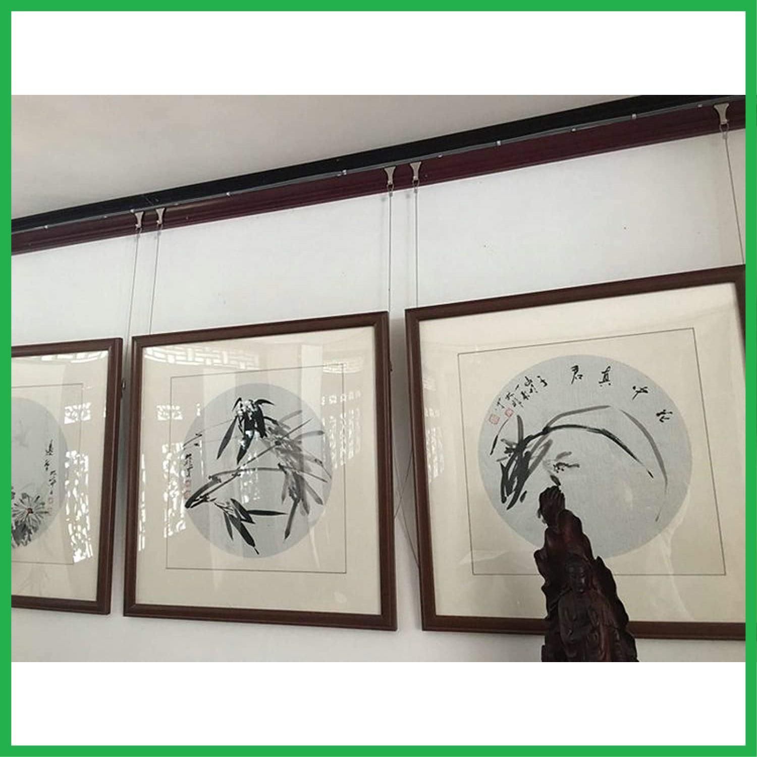 大人気！】壁掛け 絵画 額縁 自在金具付 吊り下げ金具 展示用 付き