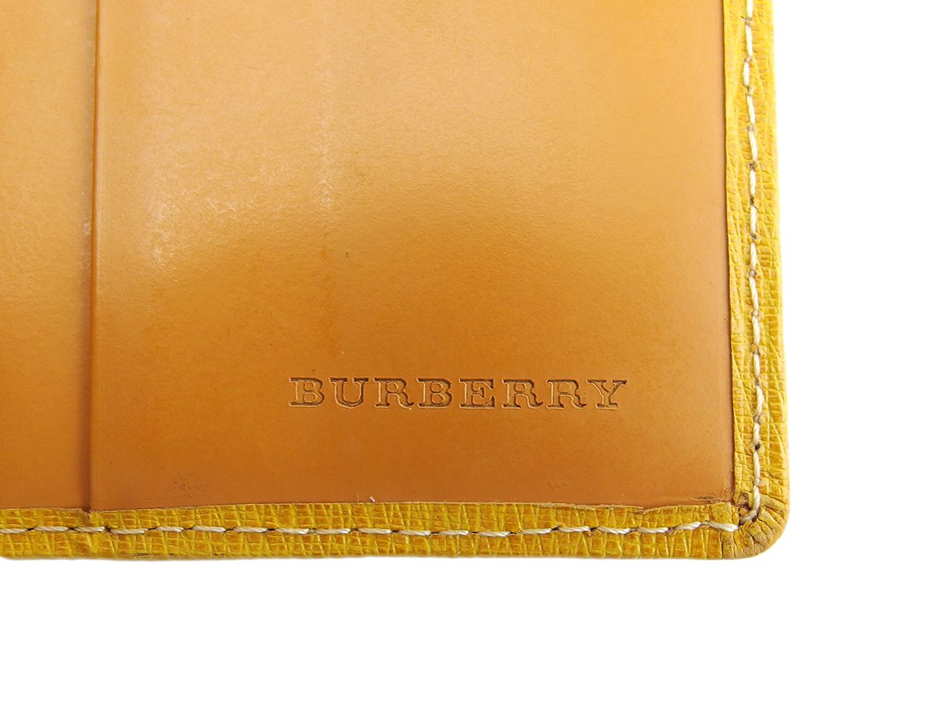 BURBERRY バーバリー 二つ折り財布 イエロー レザー ゴールドプレート バーバリー BURBERRY 二つ折り財布 ロゴプレート イエロー
