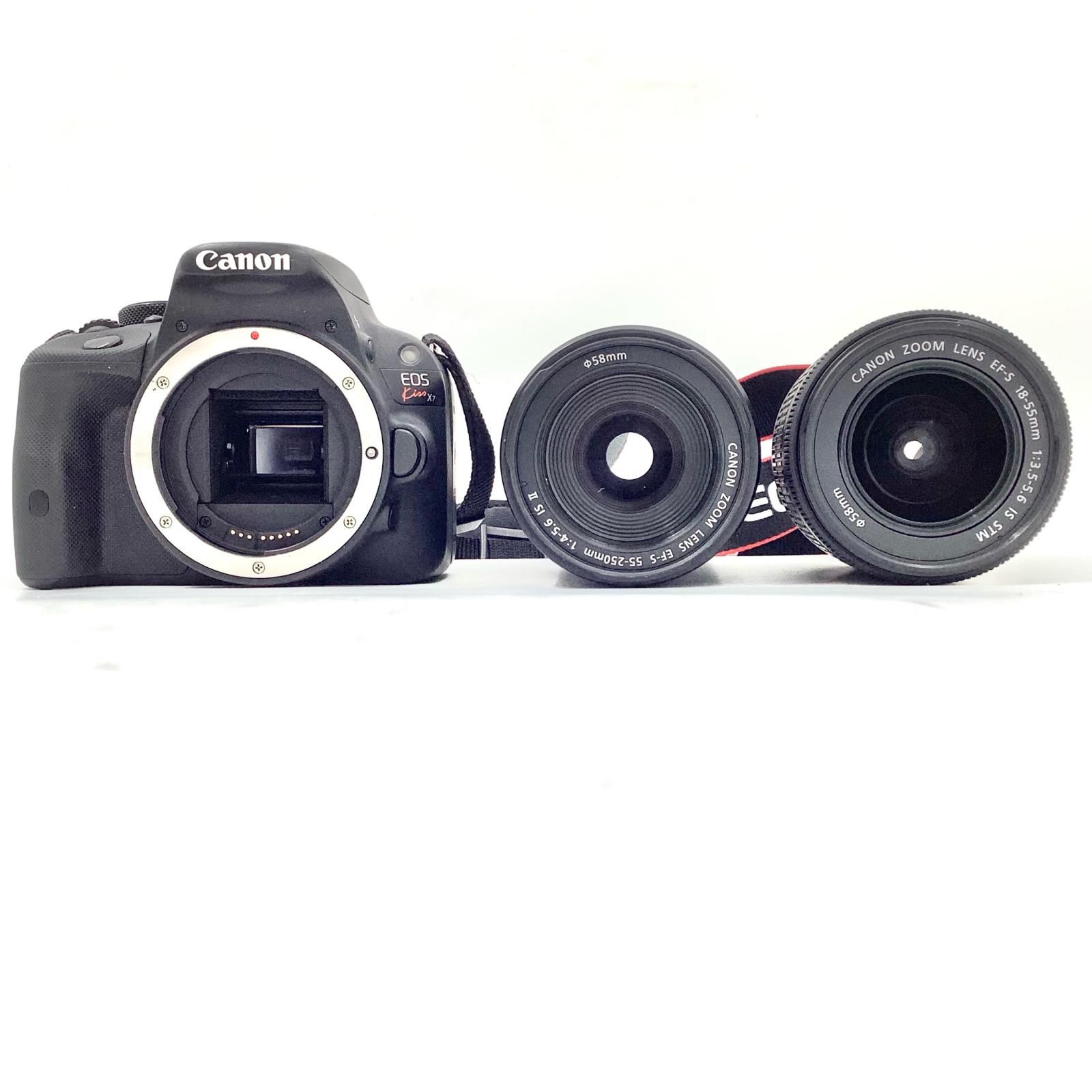 Canon デジタル一眼 EOS Kiss X7 ダブルズームキット ブラック 動作 済 全額返金保証 最速発送