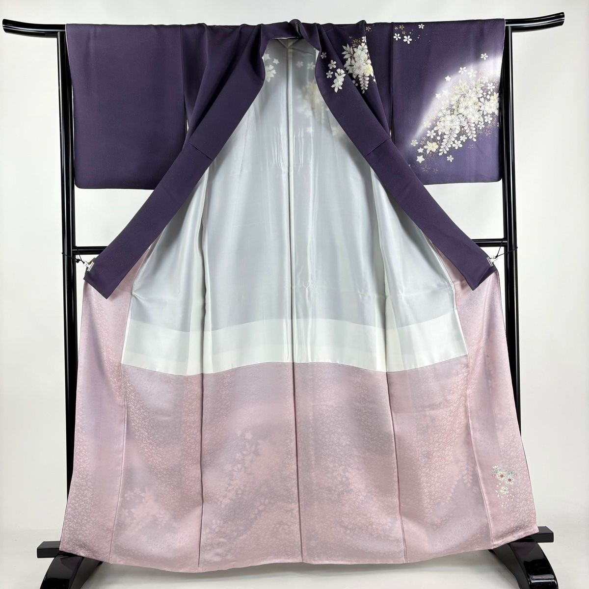 訪問着 身丈162.5cm 裄丈64.5cm M 袷 翠山工房 落款 辻が花 銀