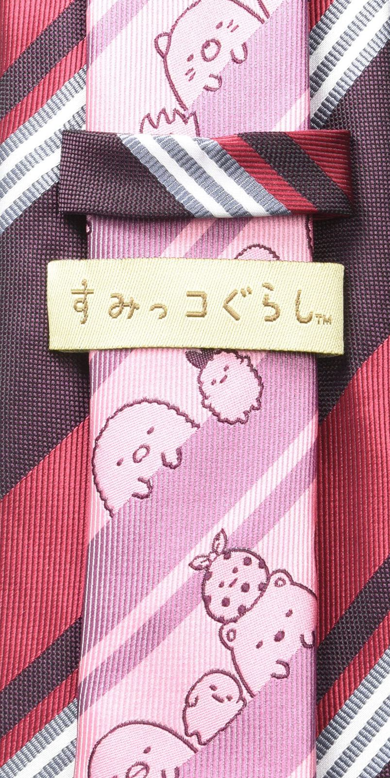 ワイン１ ストライプ すみっコぐらし 標準 ネクタイ フローレンスペック