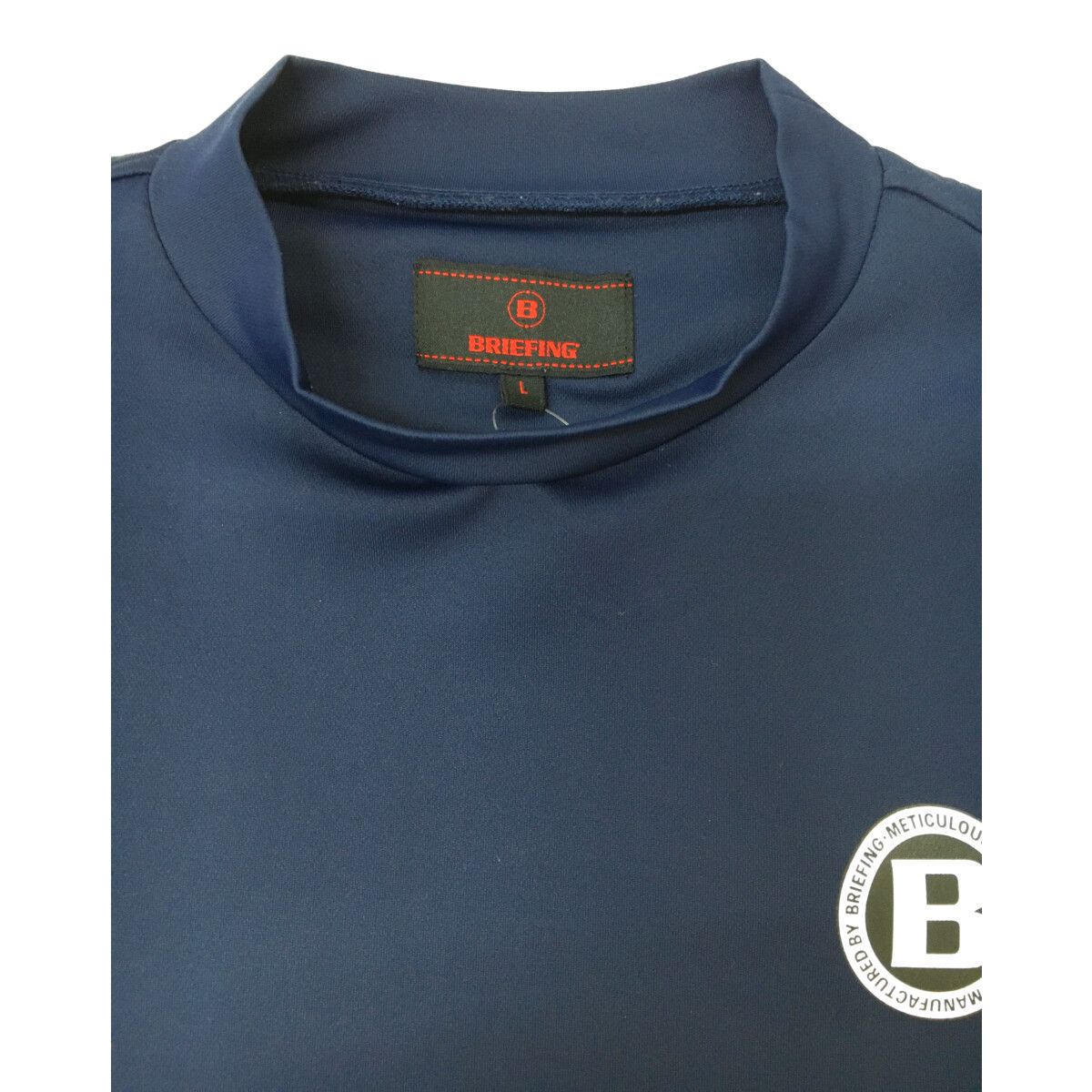 中古 メンズ ブリーフィング BRIEFING 半袖シャツ L ネイビー モック
