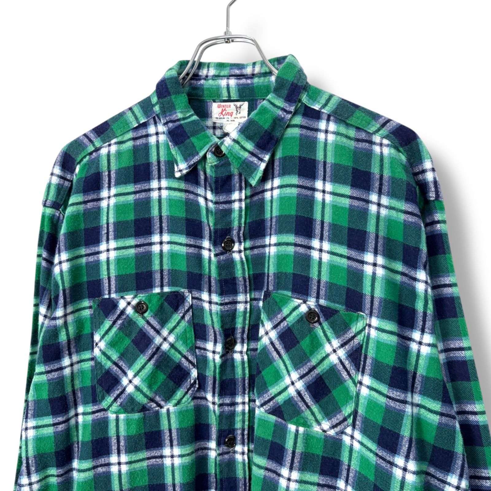 60s Winter King Print Flannel Shirt 60年代 ウィンターキング 