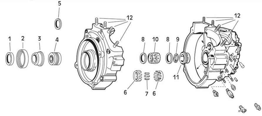 クランクケース コンポーネント ショベルヘッド用 【12】：16831-30