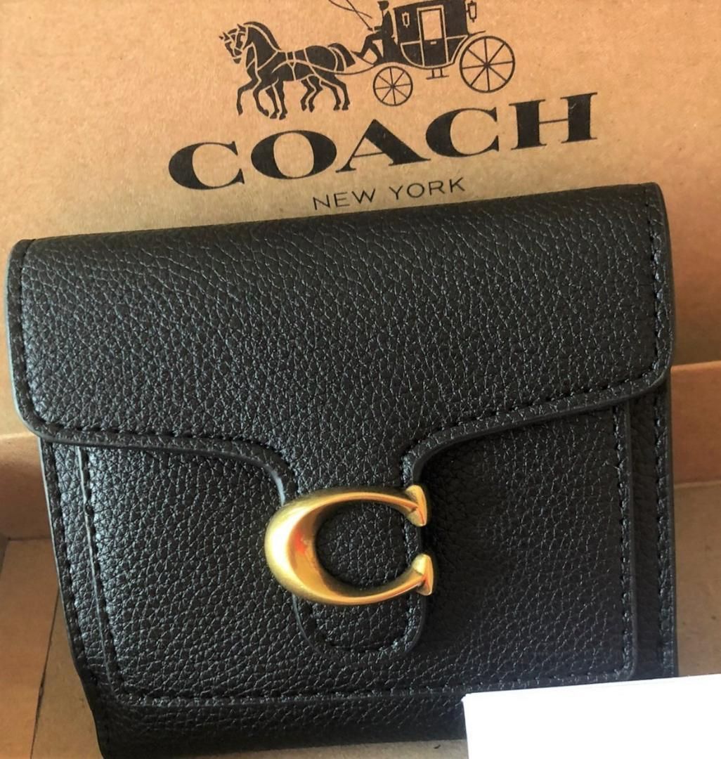 COACH 折り財布 ブラック メンズ レディース コーチ 黒 財布 105-