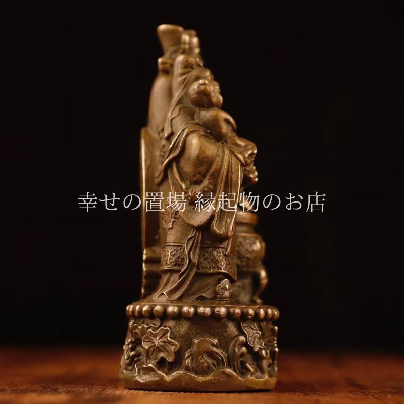 福禄寿 七福神 　銅製 彫刻 仏像 置物 風水 開運 インテリア　アンティーク② 楽天市場】縁起物 置物 七福神〔福禄寿〕シルキーゴールド 日本