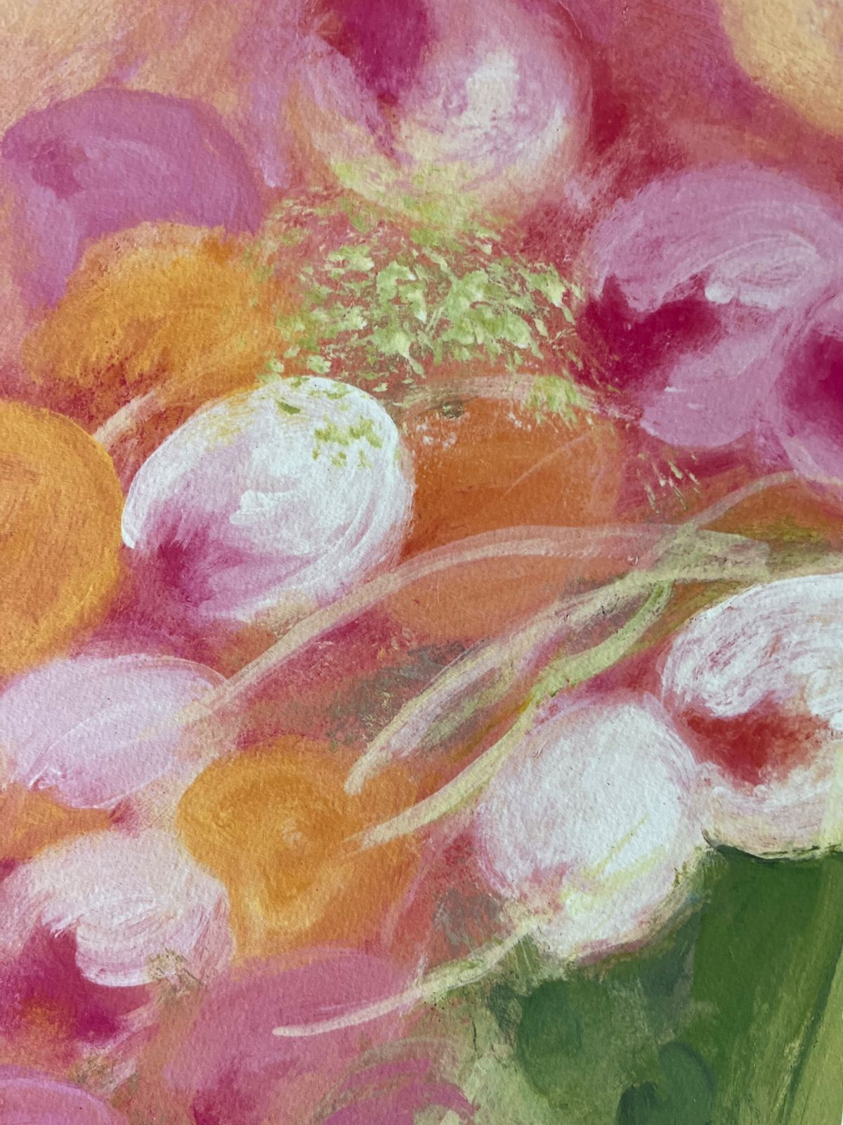 版画 『チューリップとオリーブ色の花瓶』直筆サイン