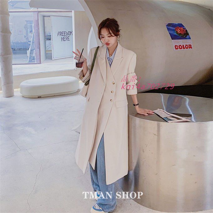 トレンチコート ジャケット アウター テーラードジャケット ロング丈 春 ゆったり 春秋 コート オーバーサイズ 秋 大きいサイズ kni4a702729 GULLKHAN_COM