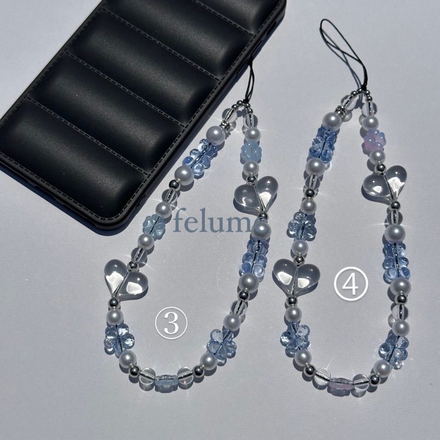 ジュエリーストラップ4個セット Amazon.co.jp: バッグ用ビーズチャーム、ビーズ電話ストラップ