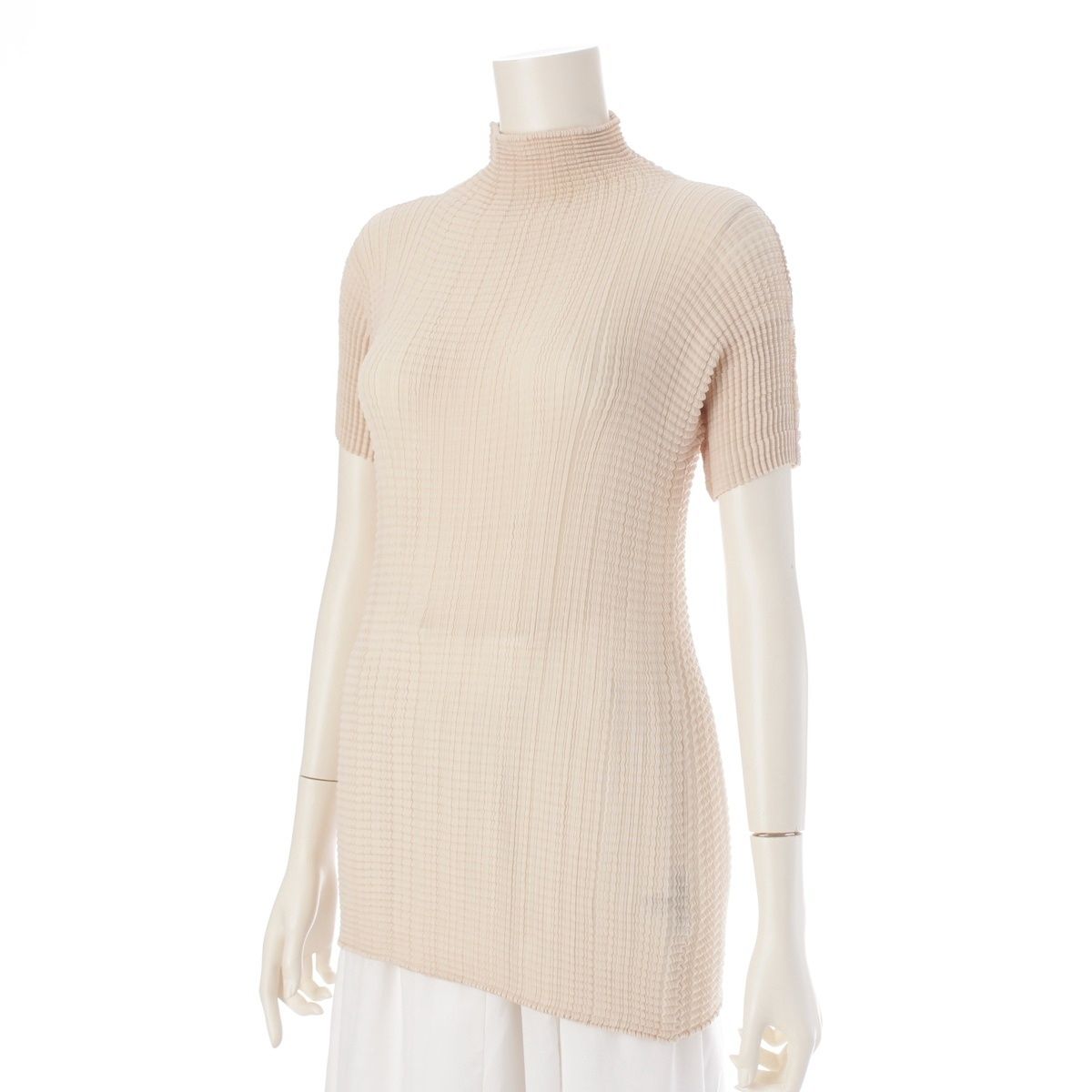 ☆超美品☆ イッセイミヤケ　プリーツプリーズ ハイネック 半袖トップス完売品 PLEATS PLEASE 良品 ISSEY MIYAKE プリーツプリーズ イッセイ