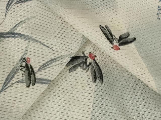 平和屋着物＊夏物 小紋 絽 蛍文 洗える着物 AABB5852st