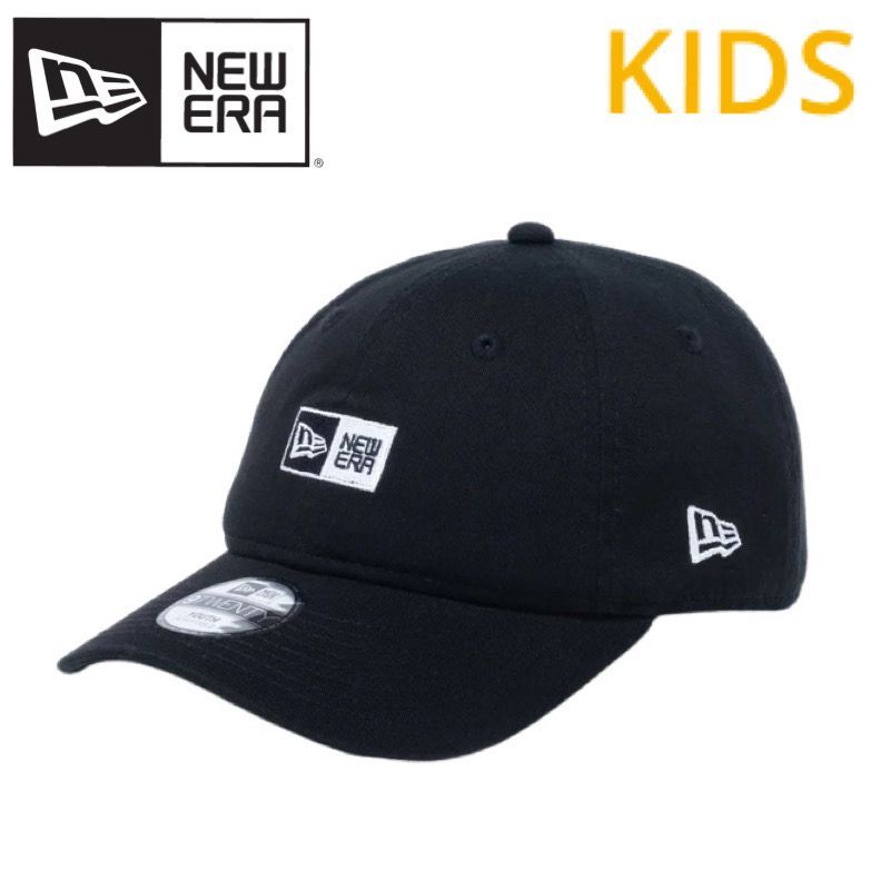 最安値，お得 新品 NEWERA ニューエラ 正規品 キッズ ユース キャップ CAP 帽子 9TWENTY BOXロゴ 刺繍 子供用 男の子 女の子 kids ユニセックス 黒 ブラック 14524556 キャップ