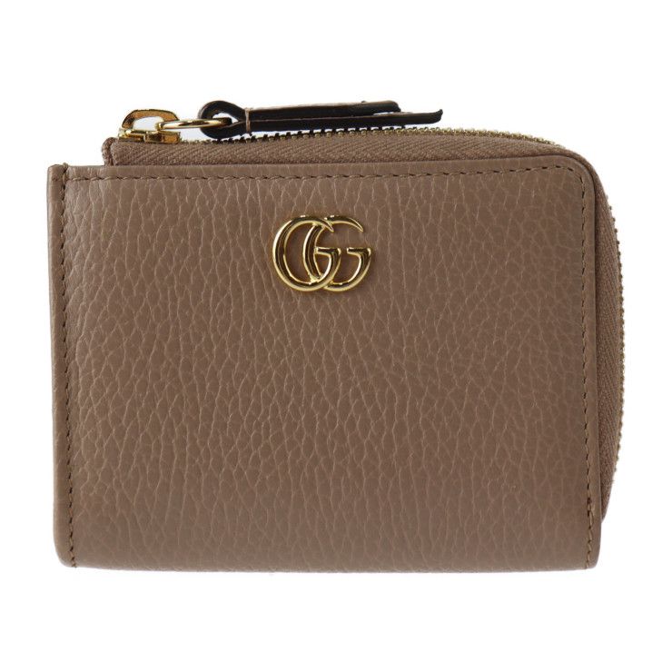 GUCCI グッチ コインケース 644406 レザー ベージュ系 ゴールド金具 GG