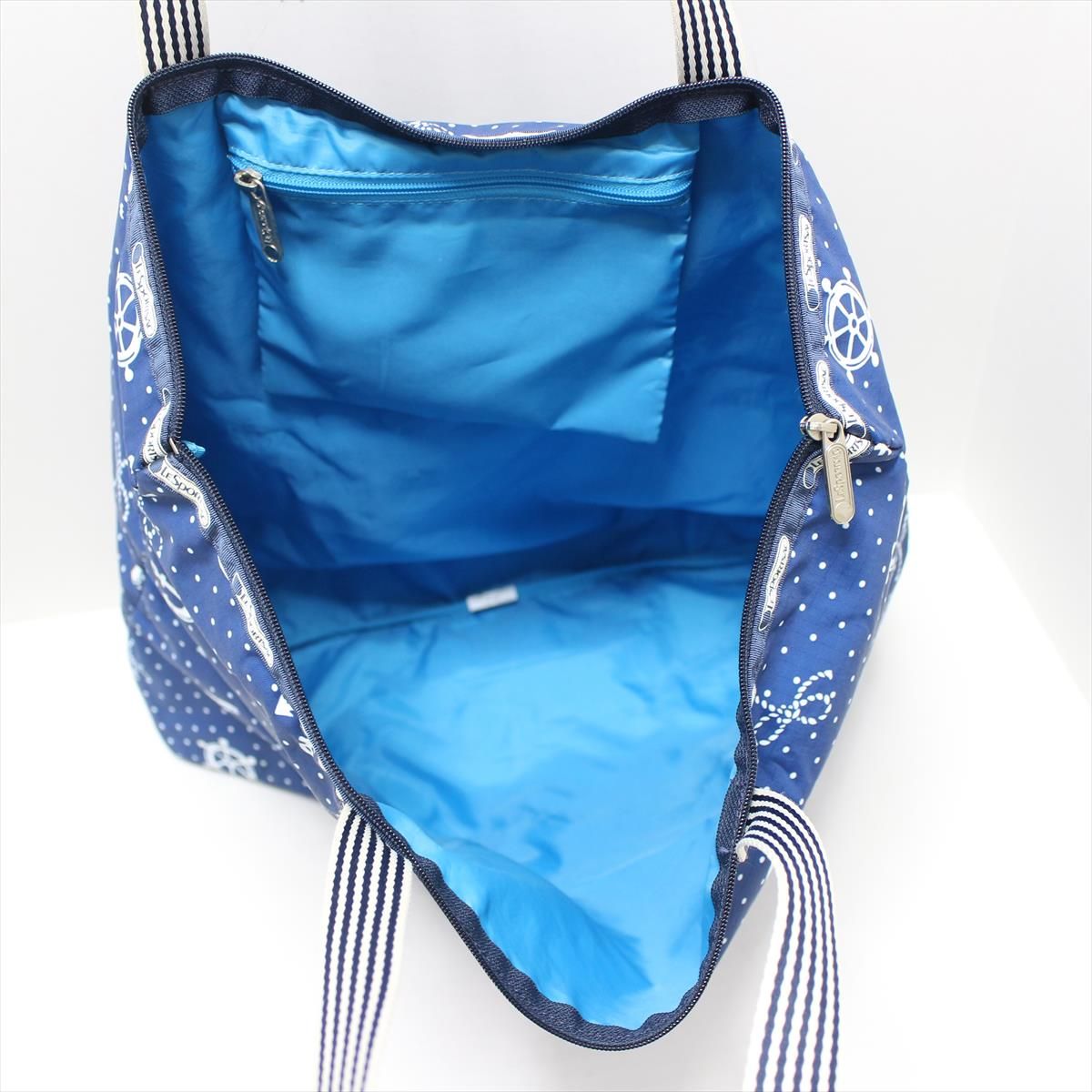LESPORTSAC(レスポートサック) ハンドバッグ - ネイビー×白 結ぼ  