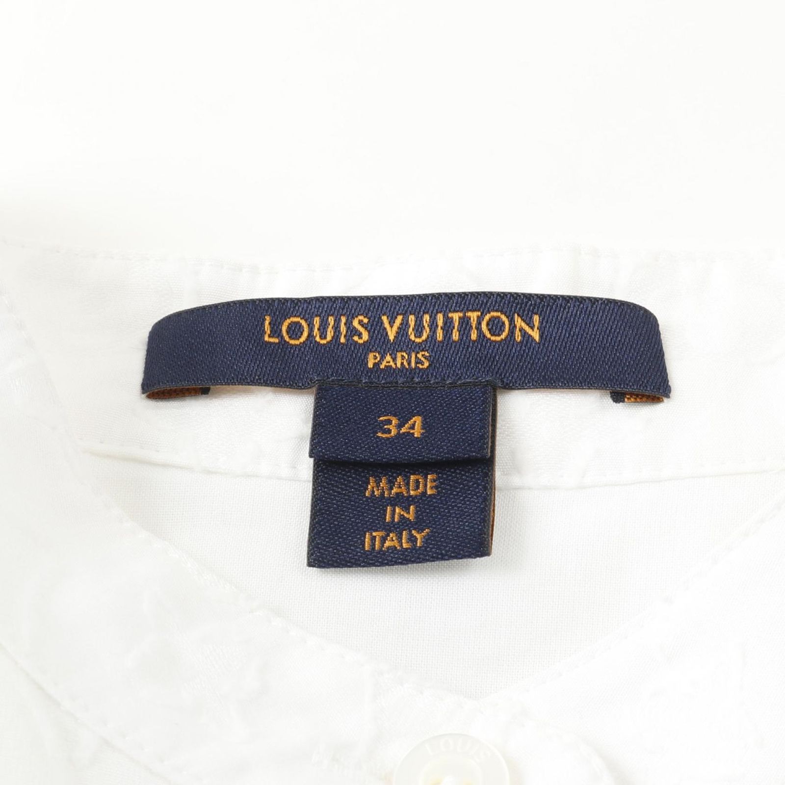 LOUIS VUITTON - ルイ・ヴィトン LOUIS VUITTON モノグラムジャガード 長袖シャツ 衣料品 トップス コットン レディース ホワイト系 RW201W AQV FIBL01 【中古】 ルイ・ヴィトン LOUIS VUITTON モノグラムジャガード 長袖シャツ
