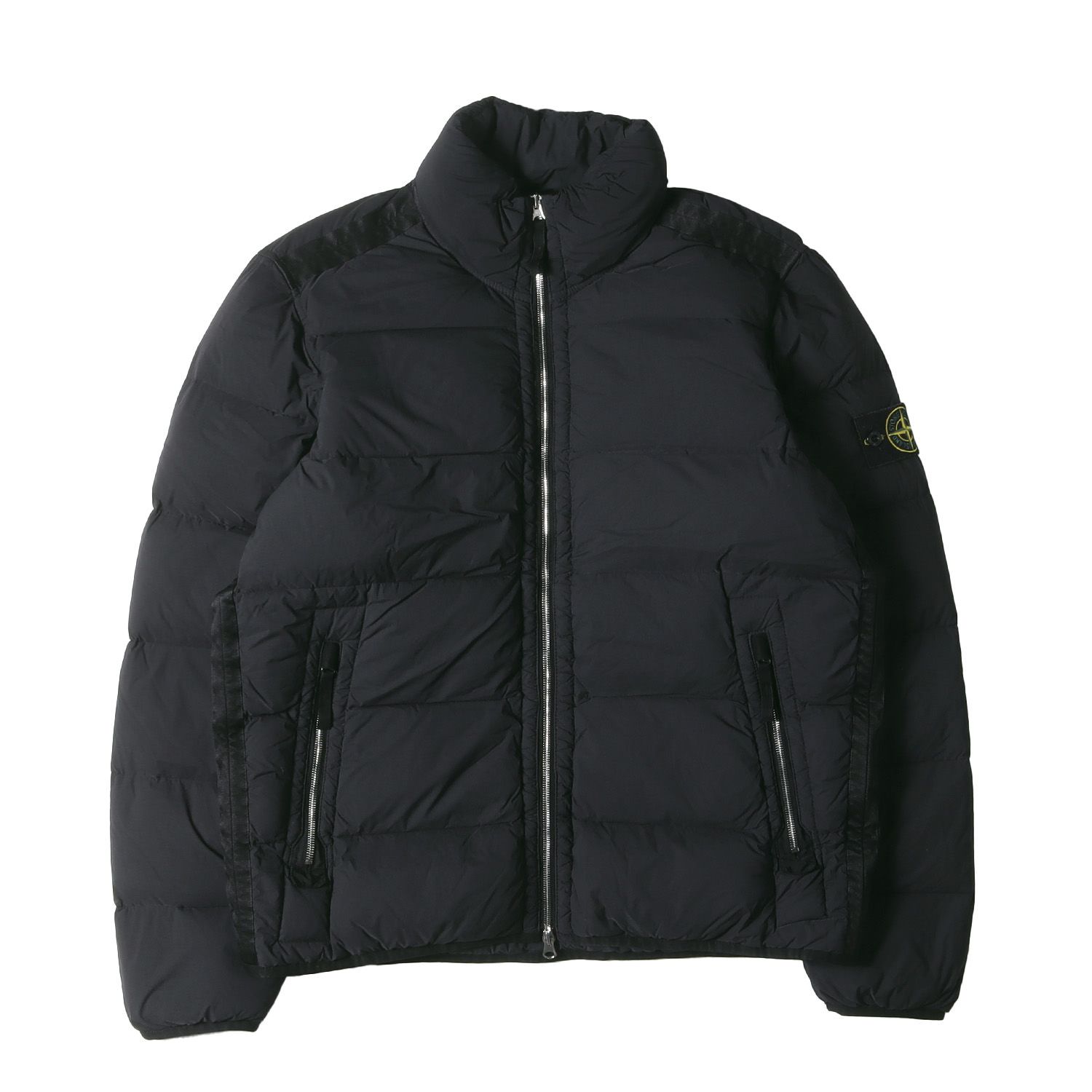 STONE ISLAND ストーンアイランド ジャケット サイズ:M 23AW ガーメントダイ スタンドカラー ストレッチ サテン ダウンジャケット (791544028) ブラック 黒 アウター ブルゾン 上着【メンズ】