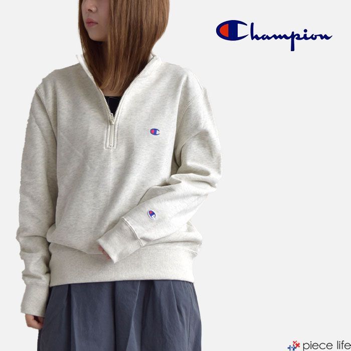 2025春夏新作 チャンピオン Champion トレーナー ハーフジップ スウェット シャツ 裏毛 長袖 メンズ レディース ユニセックス プルオーバー M L XL C3-B020 Champion 2025春夏新作 チャンピオン トレーナー ハーフジップ