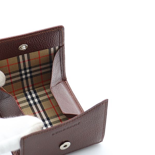 箱付き 未使用品 バーバリー ブラウンレザー ノバチェック メンズ