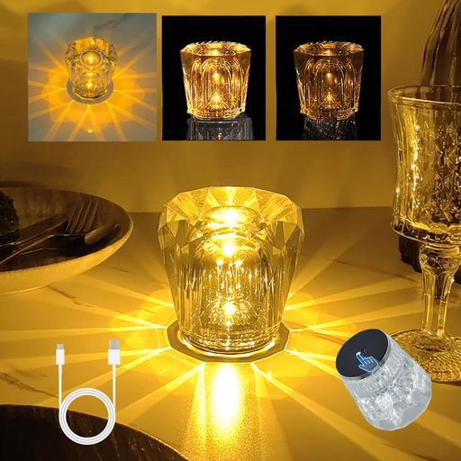 【現品限り‼️】間接照明 クリスタルテーブルランプ ベッドサイドライト デ ベッドサイドランプ テーブルランプ 北欧 クリスタルガラステーブル