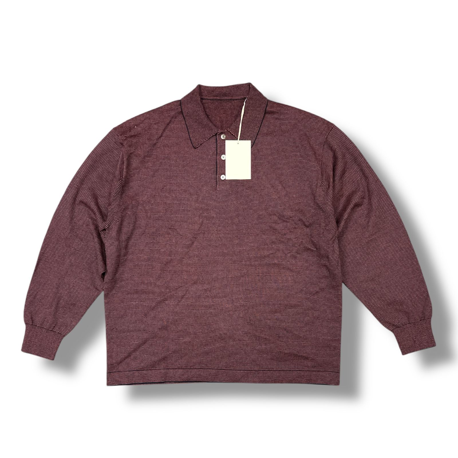 参考上代22000円 未使用品 crepuscule L/S Knit Polo ボーダー 